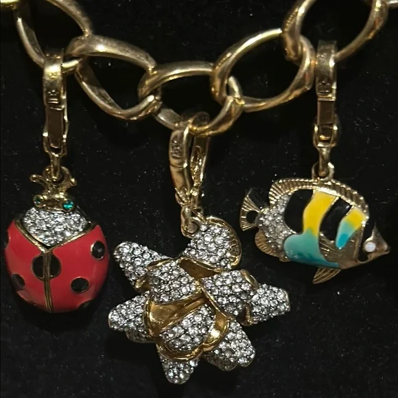 Juicy Couture Gold Charms on a Monet Necklace with Matching Bracelet - Picture 7 of 16